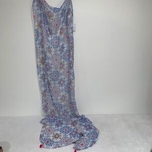 Mark & hall blue pink tassel print scarf wrap coverup‎ new with tags